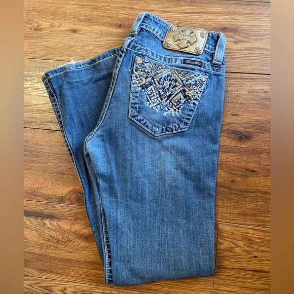 Vintage Y2K MISS ME Jeans Women 29 Signature Bootcut Low Rise Embellished - Picture 1 of 7